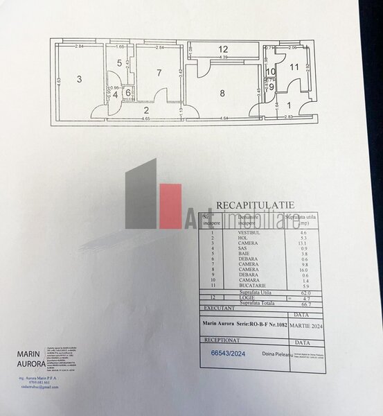 Piata Minis, urgent, apartament 3 camere.
